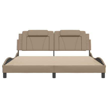 sengeramme uden madras Viana 180x200 cm kunstlæder cappuccinofarvet