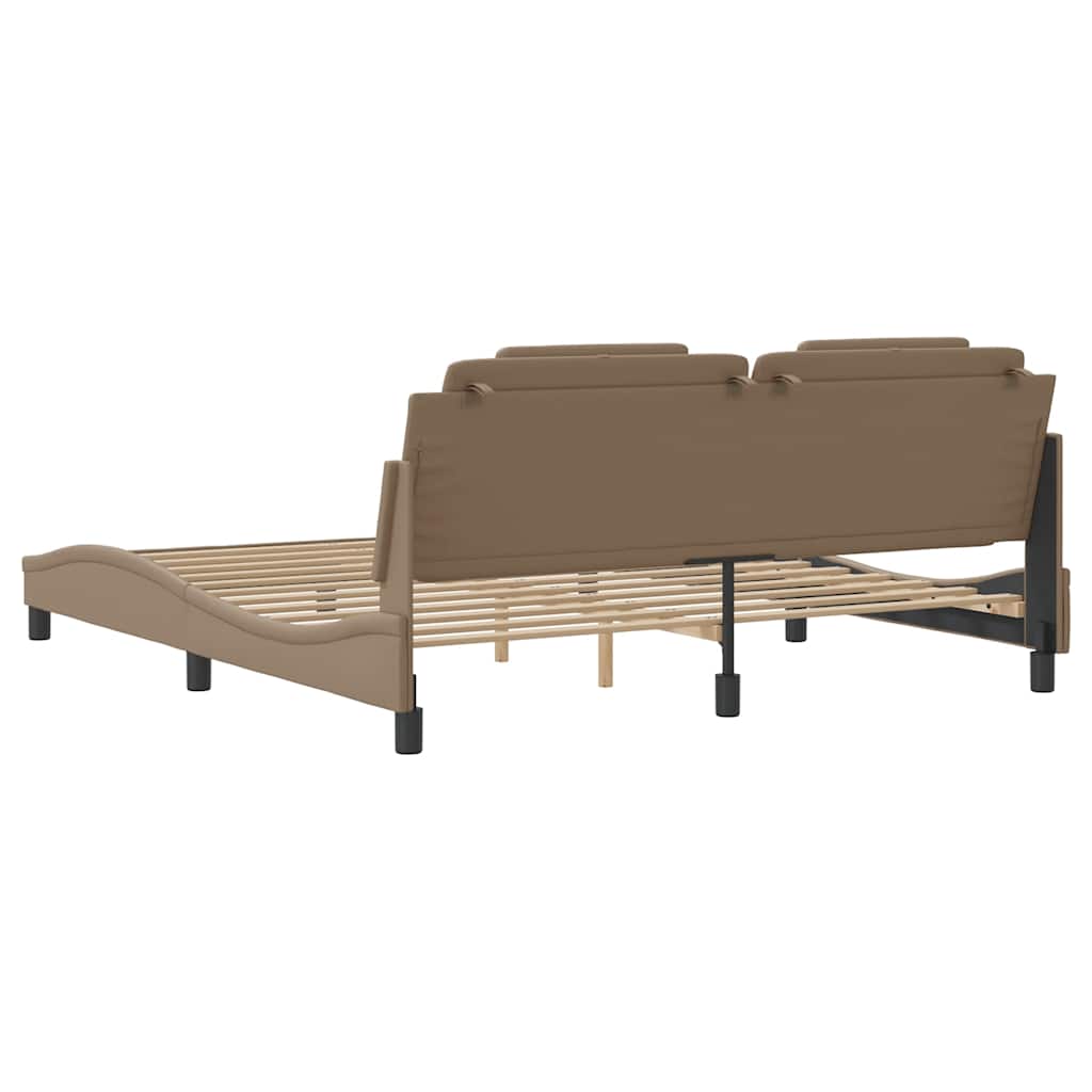 sengeramme uden madras Viana 180x200 cm kunstlæder cappuccinofarvet