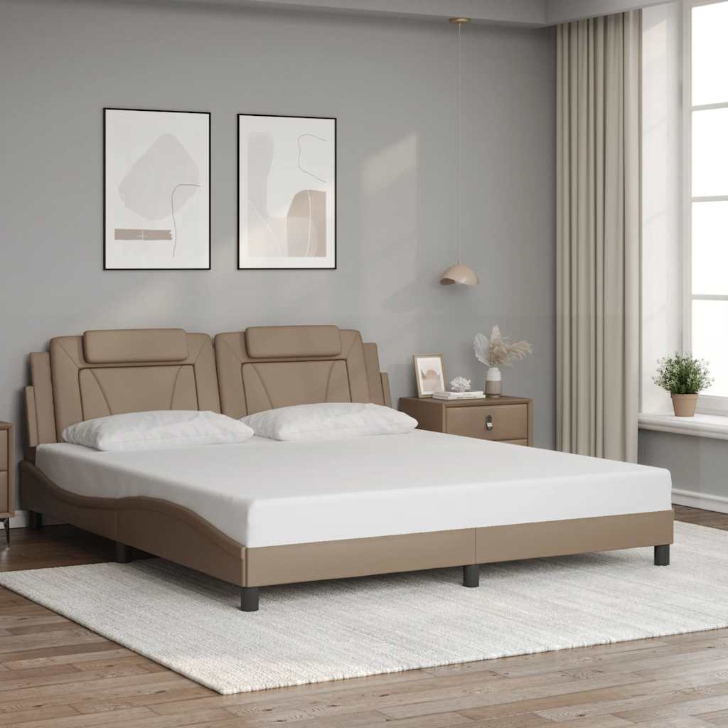 sengeramme uden madras Viana 180x200 cm kunstlæder cappuccinofarvet