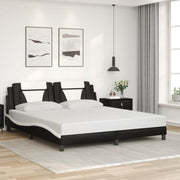sengeramme uden madras Viana 180x200 cm kunstlæder sort og hvid