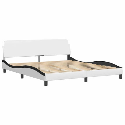 sengeramme uden madras Viana 180x200 cm kunstlæder hvid og sort