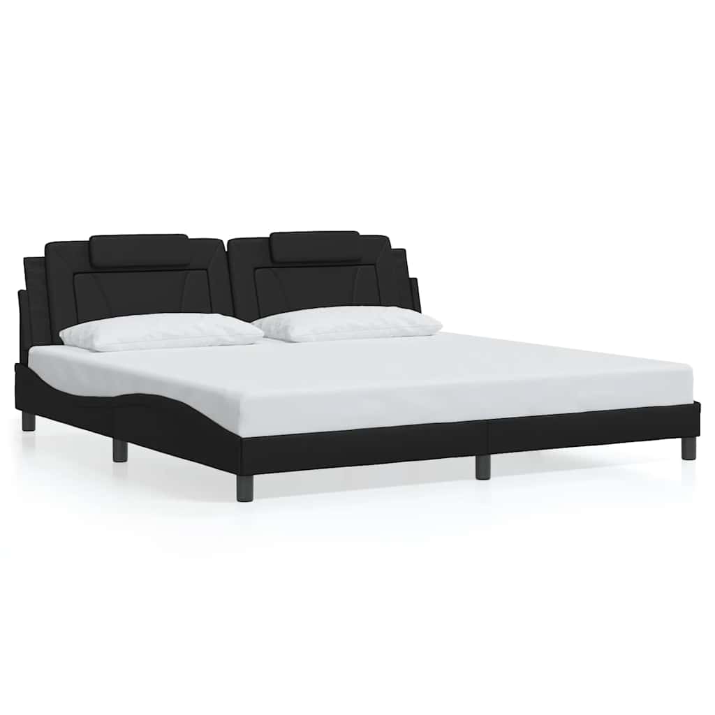 sengeramme uden madras Viana 200x200 cm kunstlæder sort