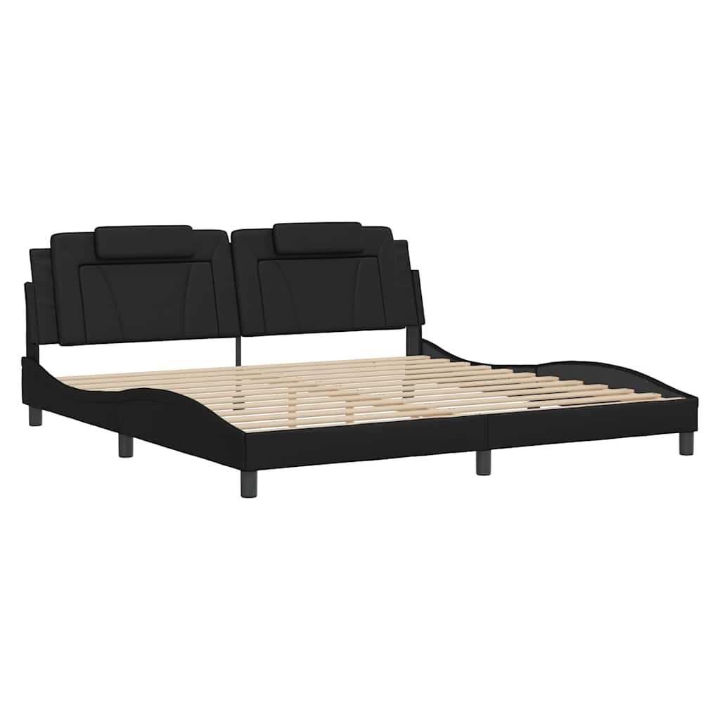 sengeramme uden madras Viana 200x200 cm kunstlæder sort