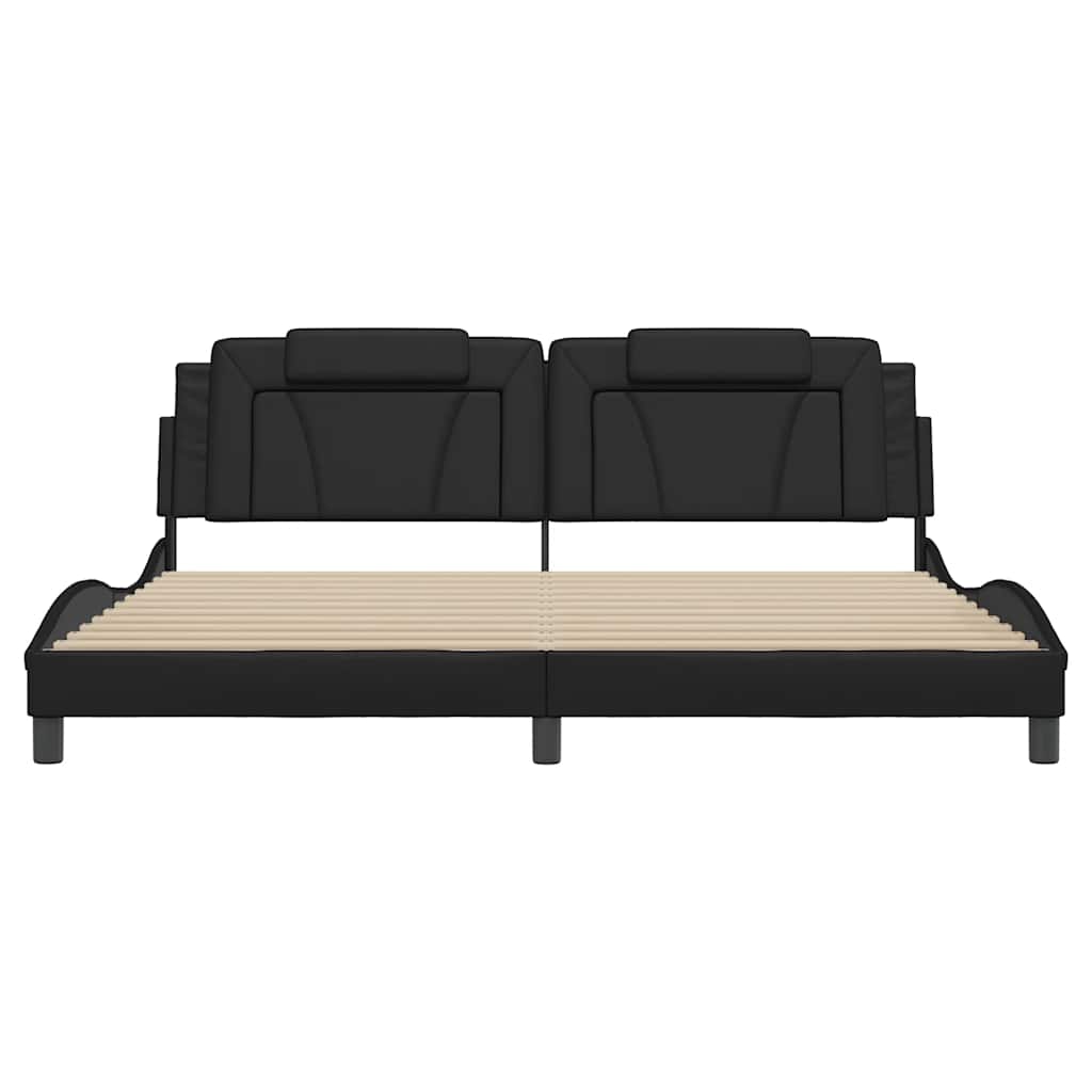 sengeramme uden madras Viana 200x200 cm kunstlæder sort