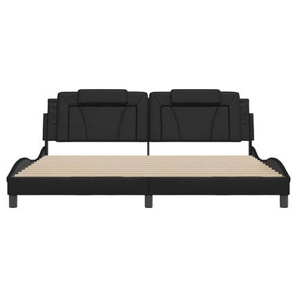 sengeramme uden madras Viana 200x200 cm kunstlæder sort