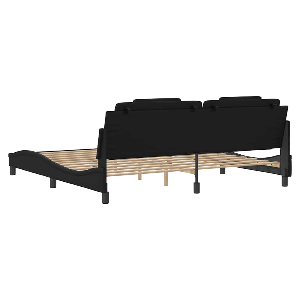 sengeramme uden madras Viana 200x200 cm kunstlæder sort