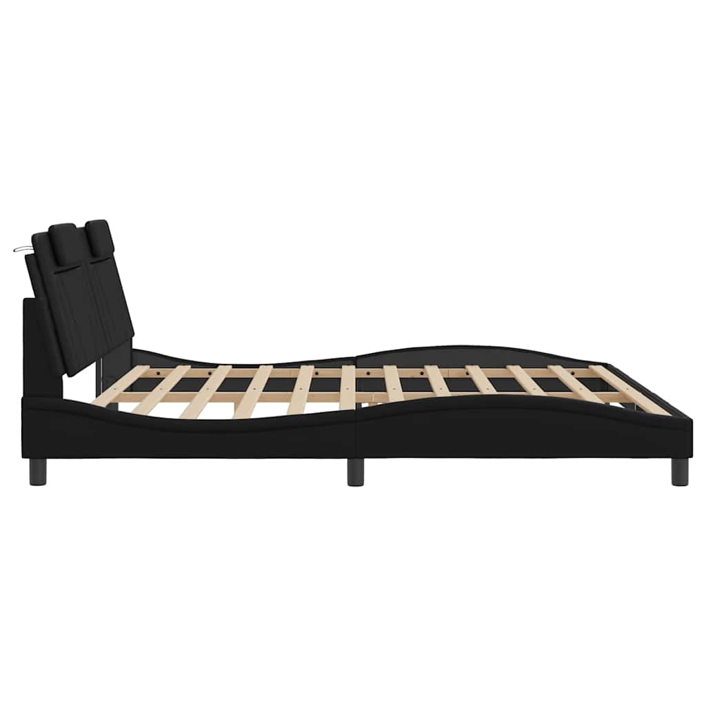 sengeramme uden madras Viana 200x200 cm kunstlæder sort