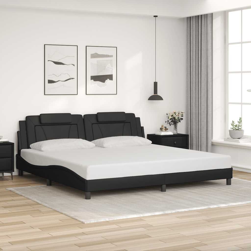 sengeramme uden madras Viana 200x200 cm kunstlæder sort