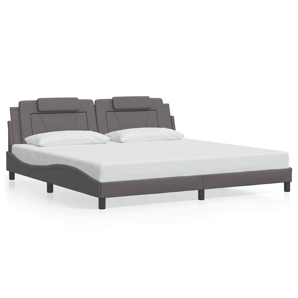 sengeramme uden madras Viana 200x200 cm kunstlæder grå
