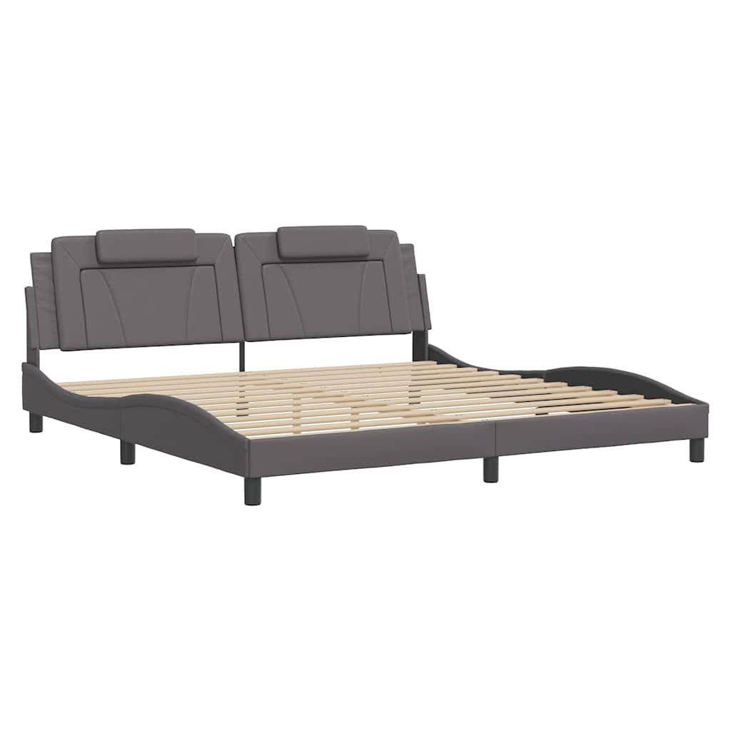 sengeramme uden madras Viana 200x200 cm kunstlæder grå