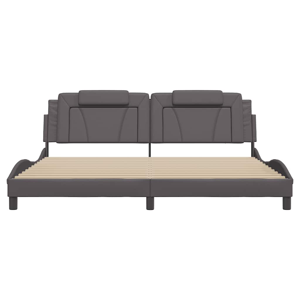 sengeramme uden madras Viana 200x200 cm kunstlæder grå