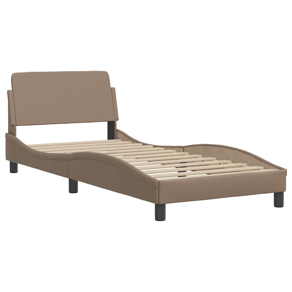 sengeramme uden madras Zadar 80x200 cm kunstlæder cappuccinofarvet