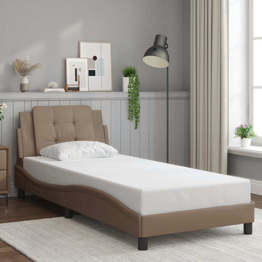 sengeramme uden madras Zadar 80x200 cm kunstlæder cappuccinofarvet
