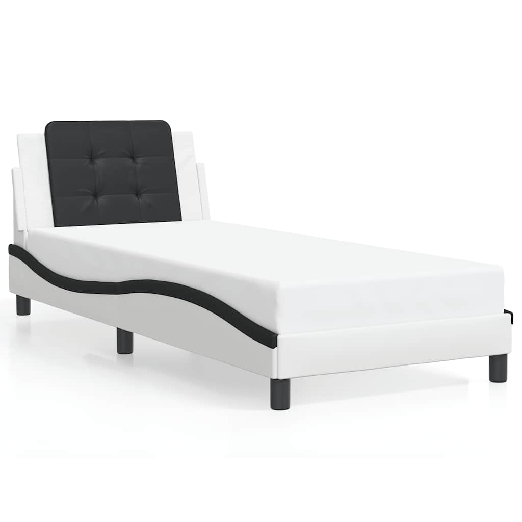 sengeramme uden madras Zadar 80x200 cm kunstlæder hvid og sort