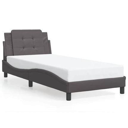 sengeramme uden madras Zadar 90x190 cm kunstlæder grå