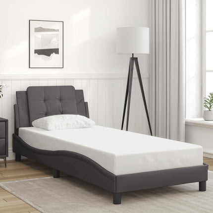 sengeramme uden madras Zadar 90x190 cm kunstlæder grå