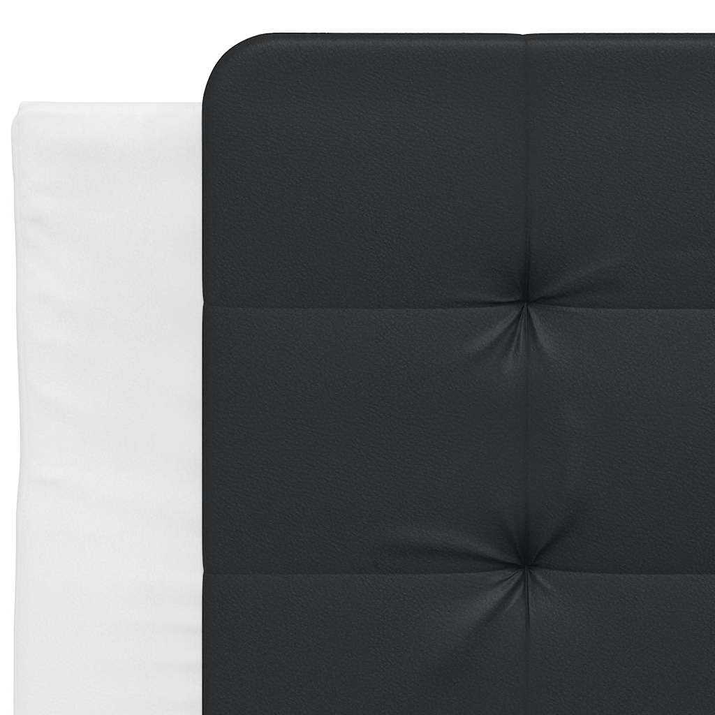 sengeramme uden madras Zadar 90x190 cm kunstlæder sort og hvid