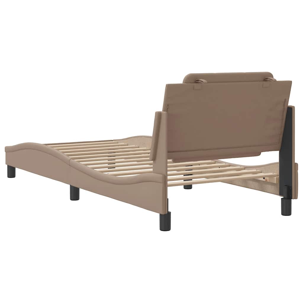 sengeramme uden madras Zadar 90x200 cm kunstlæder cappuccinofarvet