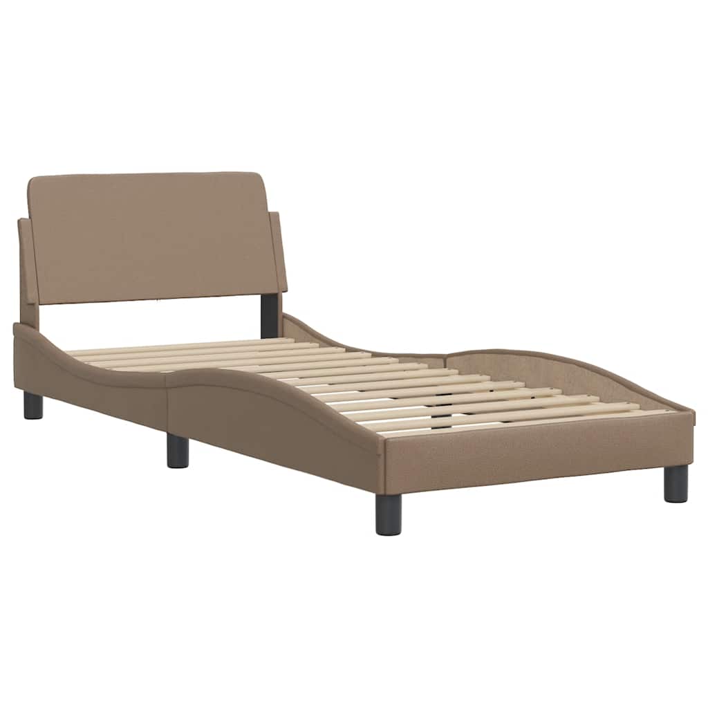 sengeramme uden madras Zadar 90x200 cm kunstlæder cappuccinofarvet