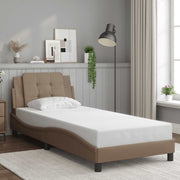 sengeramme uden madras Zadar 90x200 cm kunstlæder cappuccinofarvet