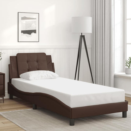sengeramme uden madras Zadar 100x200 cm kunstlæder brun