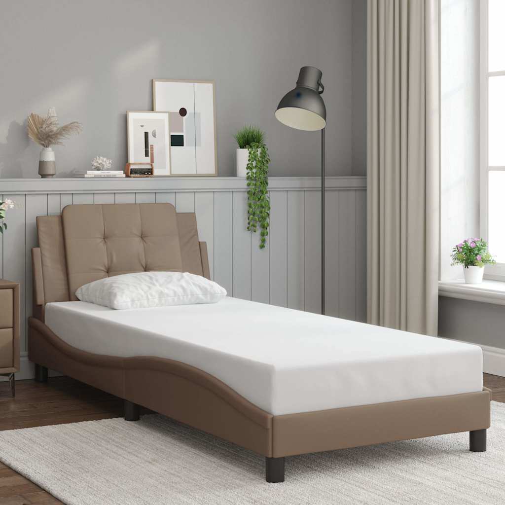 sengeramme uden madras Zadar 100x200 cm kunstlæder cappuccinofarvet