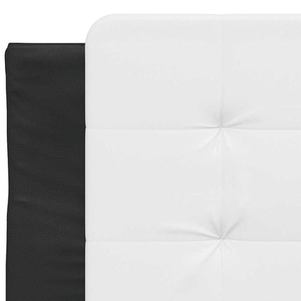 sengeramme uden madras Zadar 100x200 cm kunstlæder sort og hvid