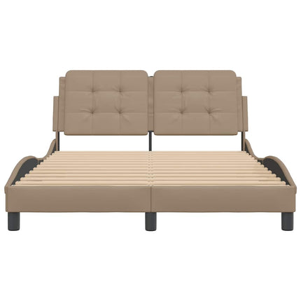sengeramme uden madras Zadar 140x190 cm kunstlæder cappuccinofarvet