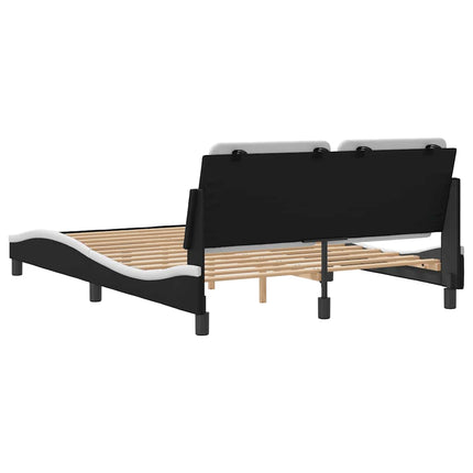 sengeramme uden madras Zadar 140x190 cm kunstlæder sort og hvid