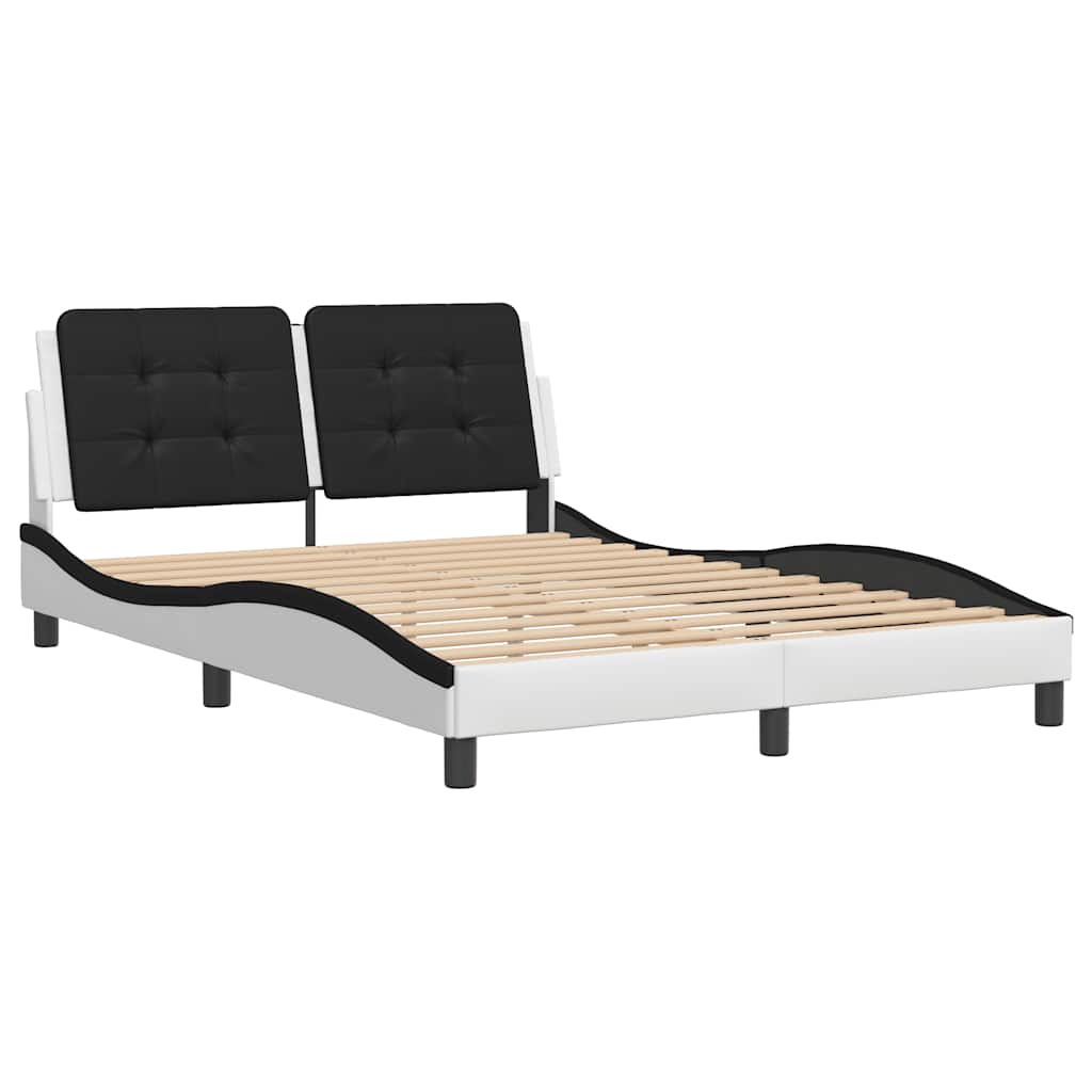 sengeramme uden madras Zadar 140x190 cm kunstlæder hvid og sort