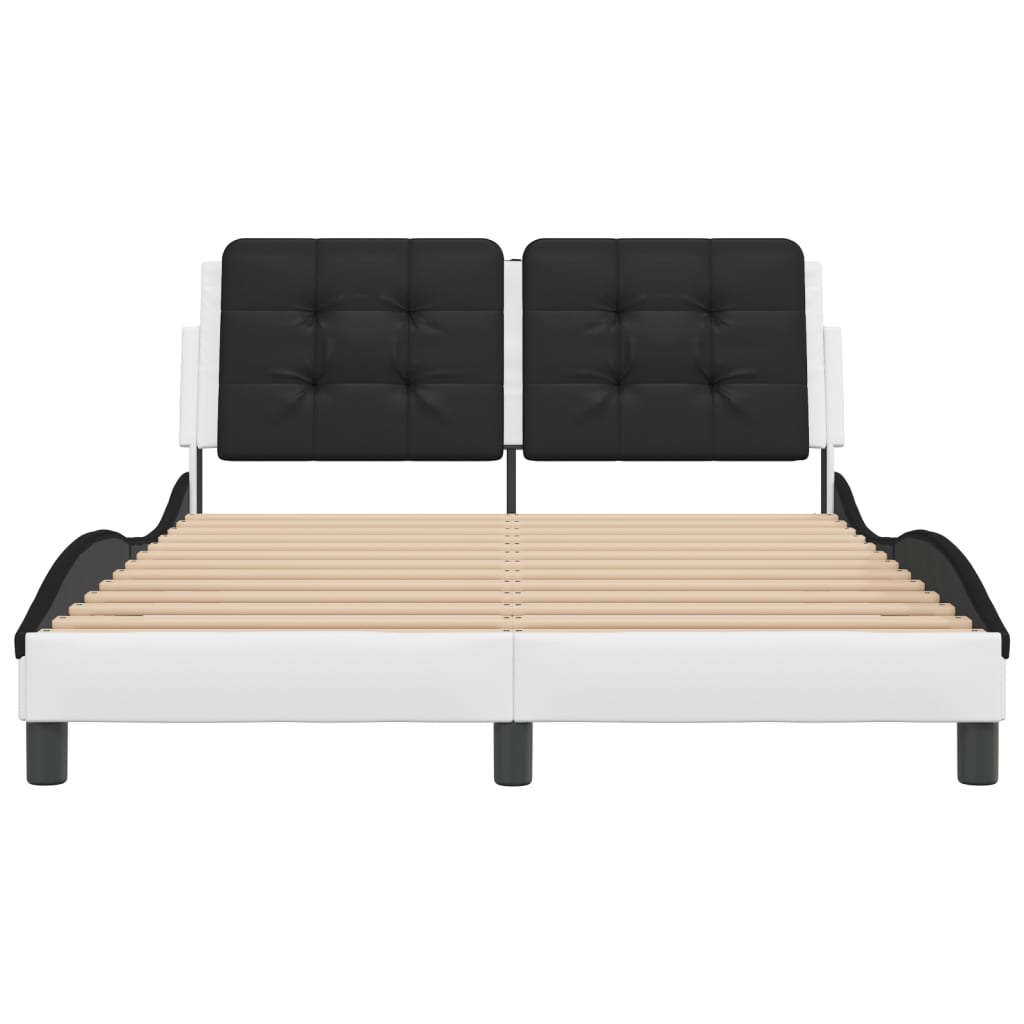 sengeramme uden madras Zadar 140x190 cm kunstlæder hvid og sort