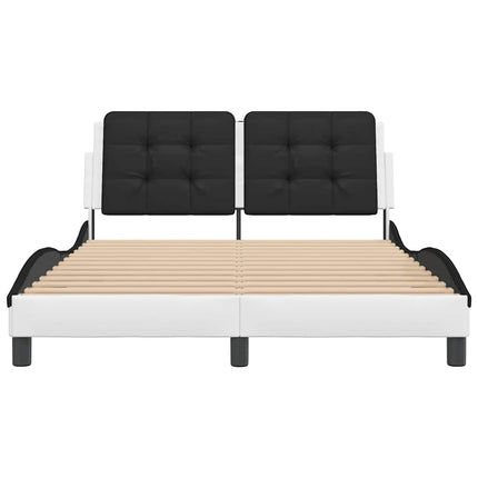 sengeramme uden madras Zadar 140x190 cm kunstlæder hvid og sort
