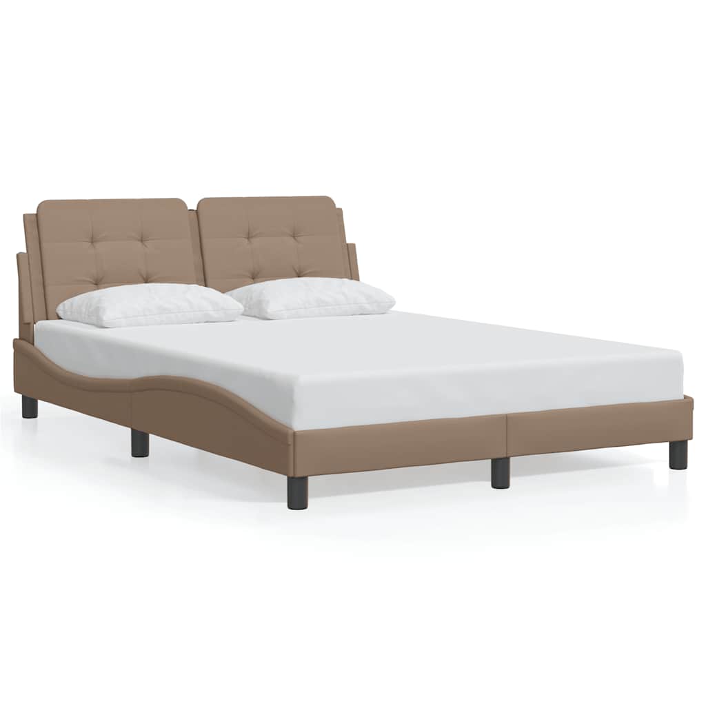 sengeramme uden madras Zadar 140x200 cm kunstlæder cappuccinofarvet