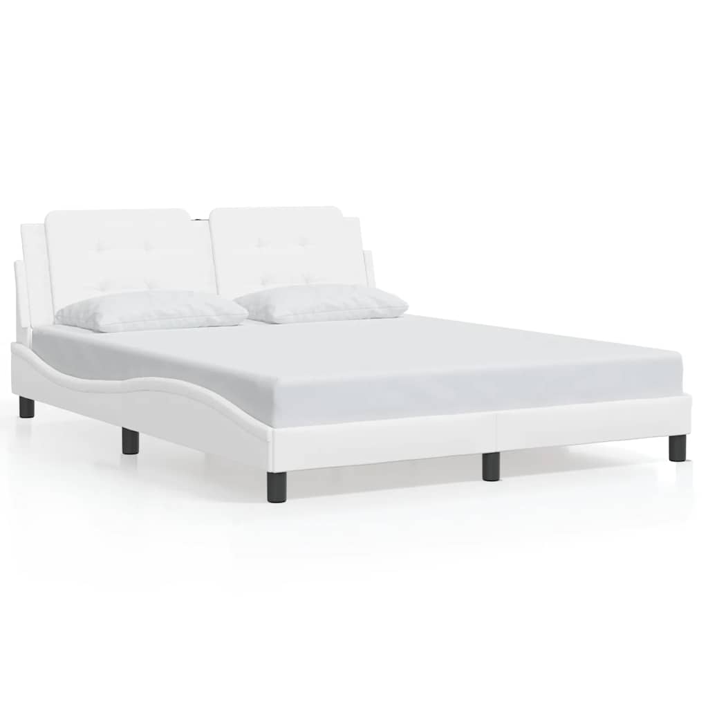 sengeramme uden madras Zadar 160x200 cm kunstlæder hvid