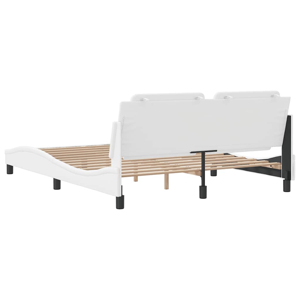 sengeramme uden madras Zadar 160x200 cm kunstlæder hvid