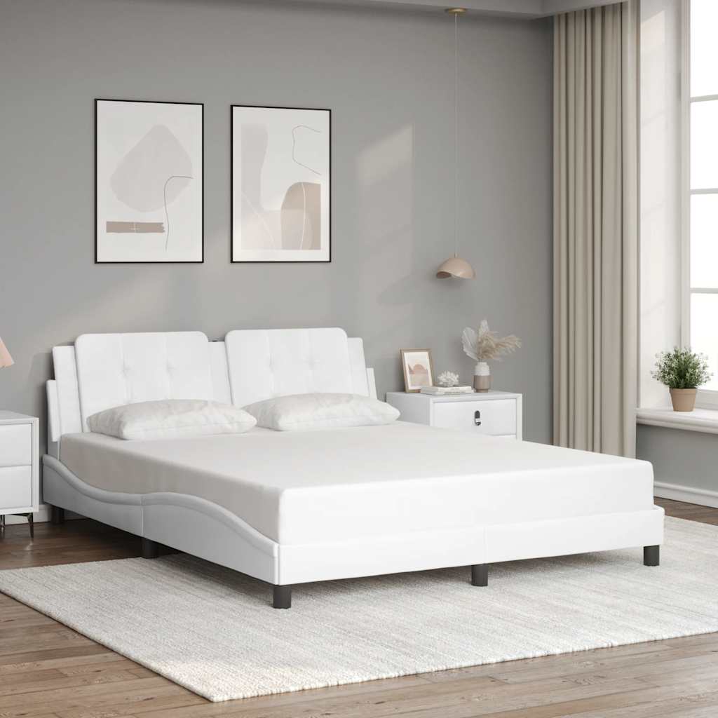 sengeramme uden madras Zadar 160x200 cm kunstlæder hvid