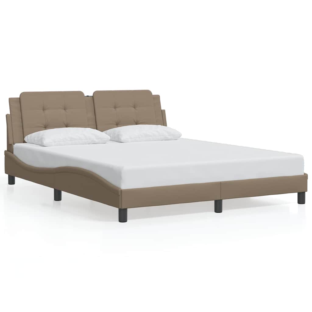 sengeramme uden madras Zadar 160x200 cm kunstlæder cappuccinofarvet