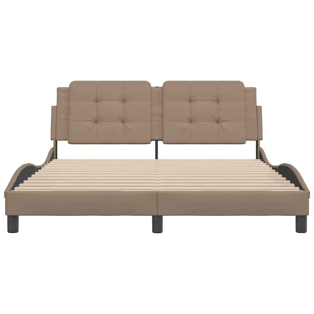sengeramme uden madras Zadar 160x200 cm kunstlæder cappuccinofarvet