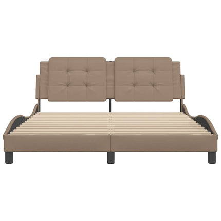 sengeramme uden madras Zadar 160x200 cm kunstlæder cappuccinofarvet