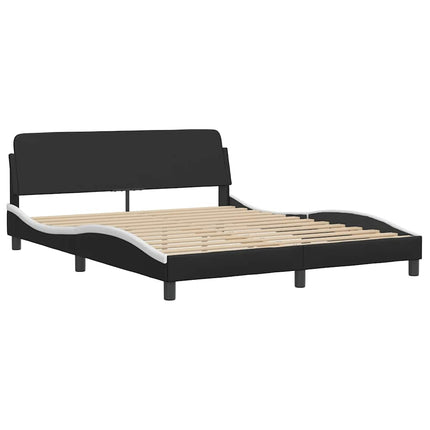 sengeramme uden madras Zadar 160x200 cm kunstlæder sort og hvid