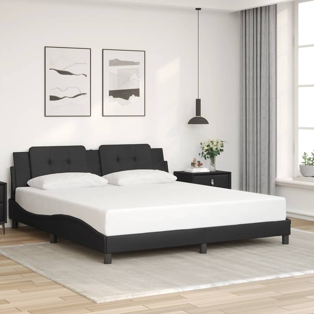 sengeramme uden madras Zadar 180x200 cm kunstlæder sort