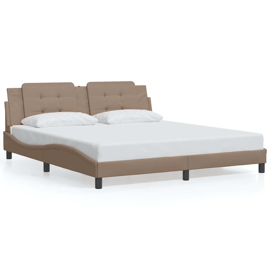 sengeramme uden madras Zadar 180x200 cm kunstlæder cappuccinofarvet
