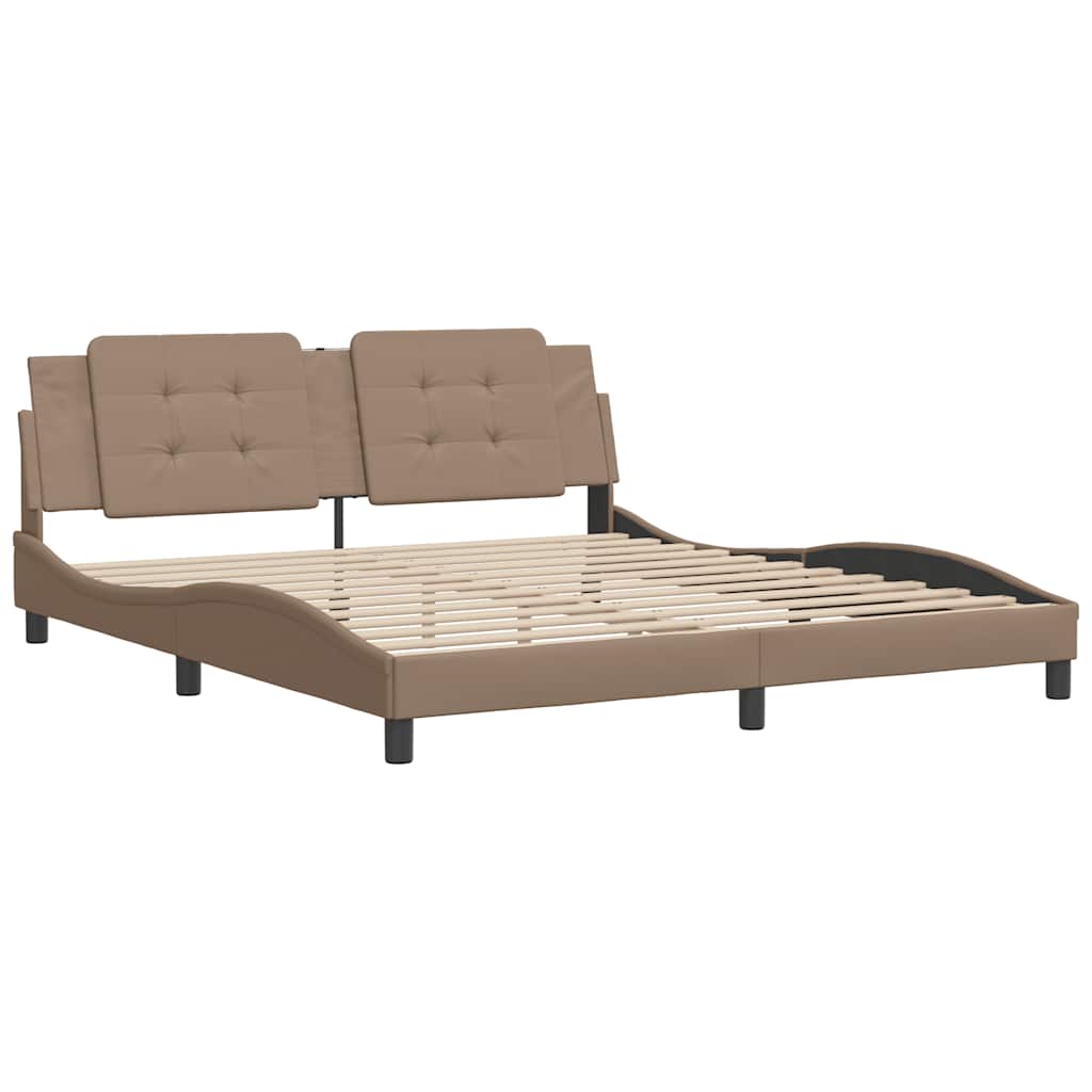 sengeramme uden madras Zadar 180x200 cm kunstlæder cappuccinofarvet
