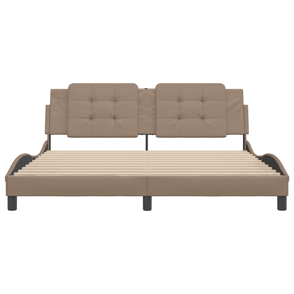 sengeramme uden madras Zadar 180x200 cm kunstlæder cappuccinofarvet
