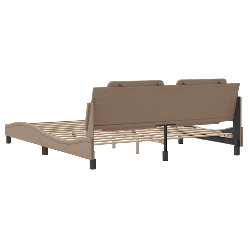 sengeramme uden madras Zadar 180x200 cm kunstlæder cappuccinofarvet