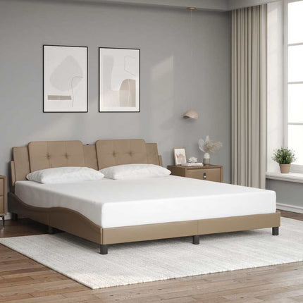 sengeramme uden madras Zadar 180x200 cm kunstlæder cappuccinofarvet