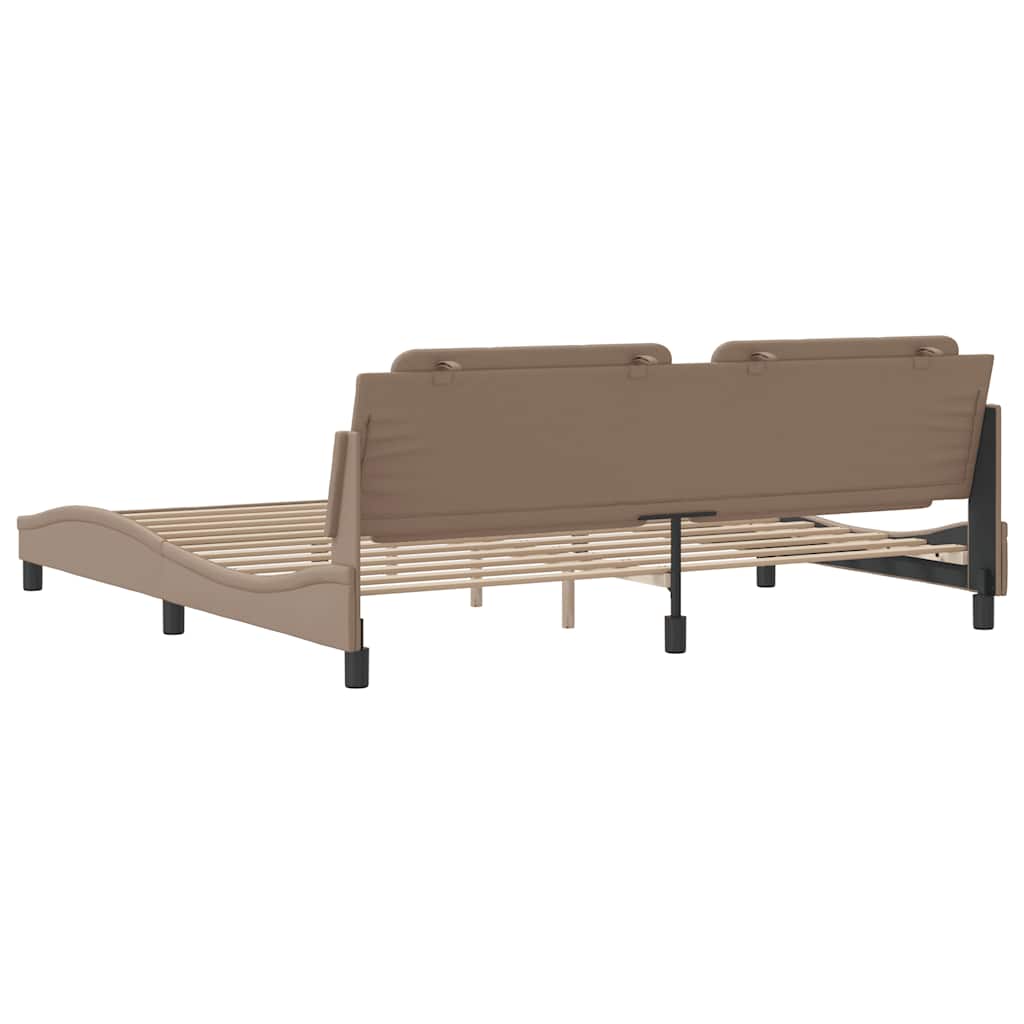 sengeramme uden madras Zadar 200x200 cm kunstlæder cappuccinofarvet