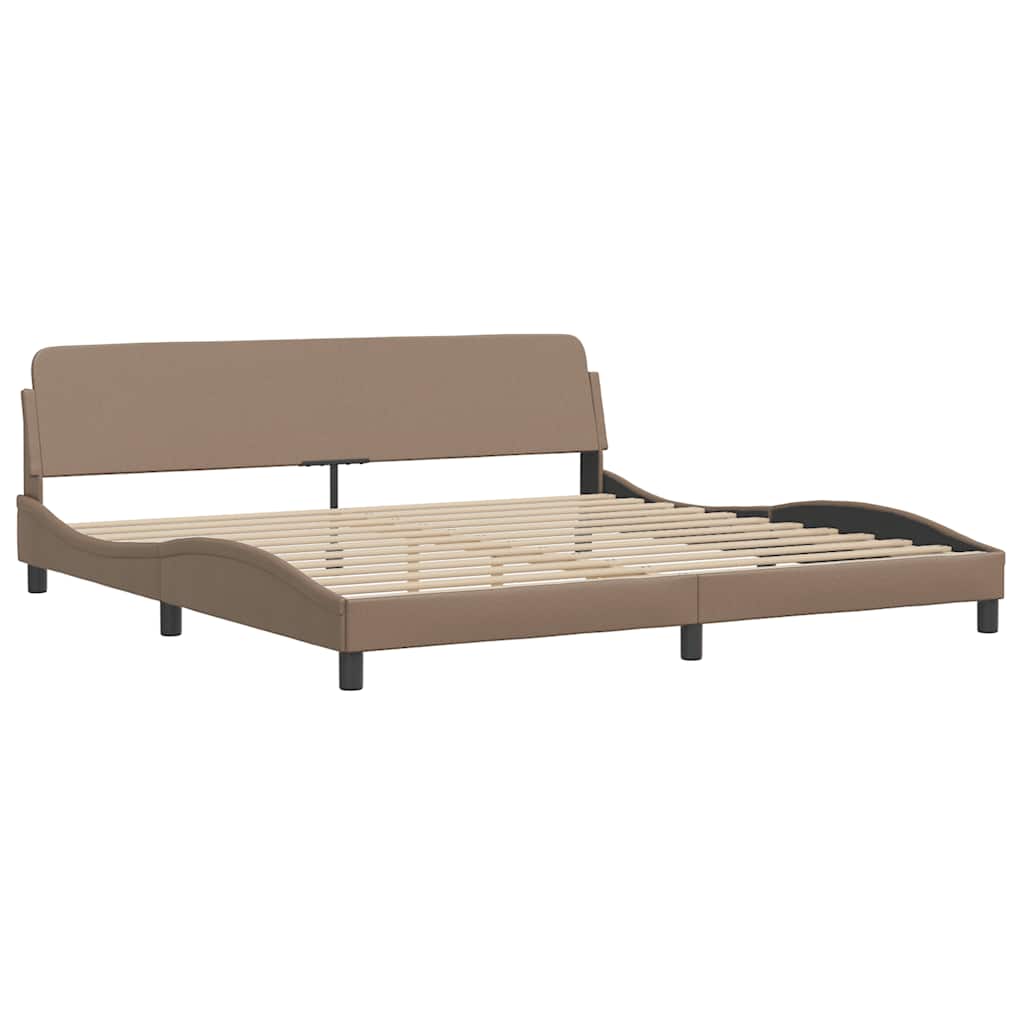 sengeramme uden madras Zadar 200x200 cm kunstlæder cappuccinofarvet