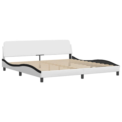 sengeramme uden madras Zadar 200x200 cm kunstlæder hvid og sort