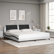 sengeramme uden madras Zadar 200x200 cm kunstlæder hvid og sort